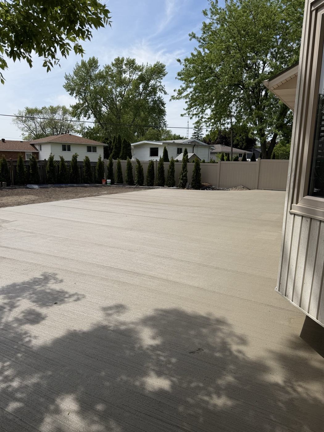 Large concrete patio