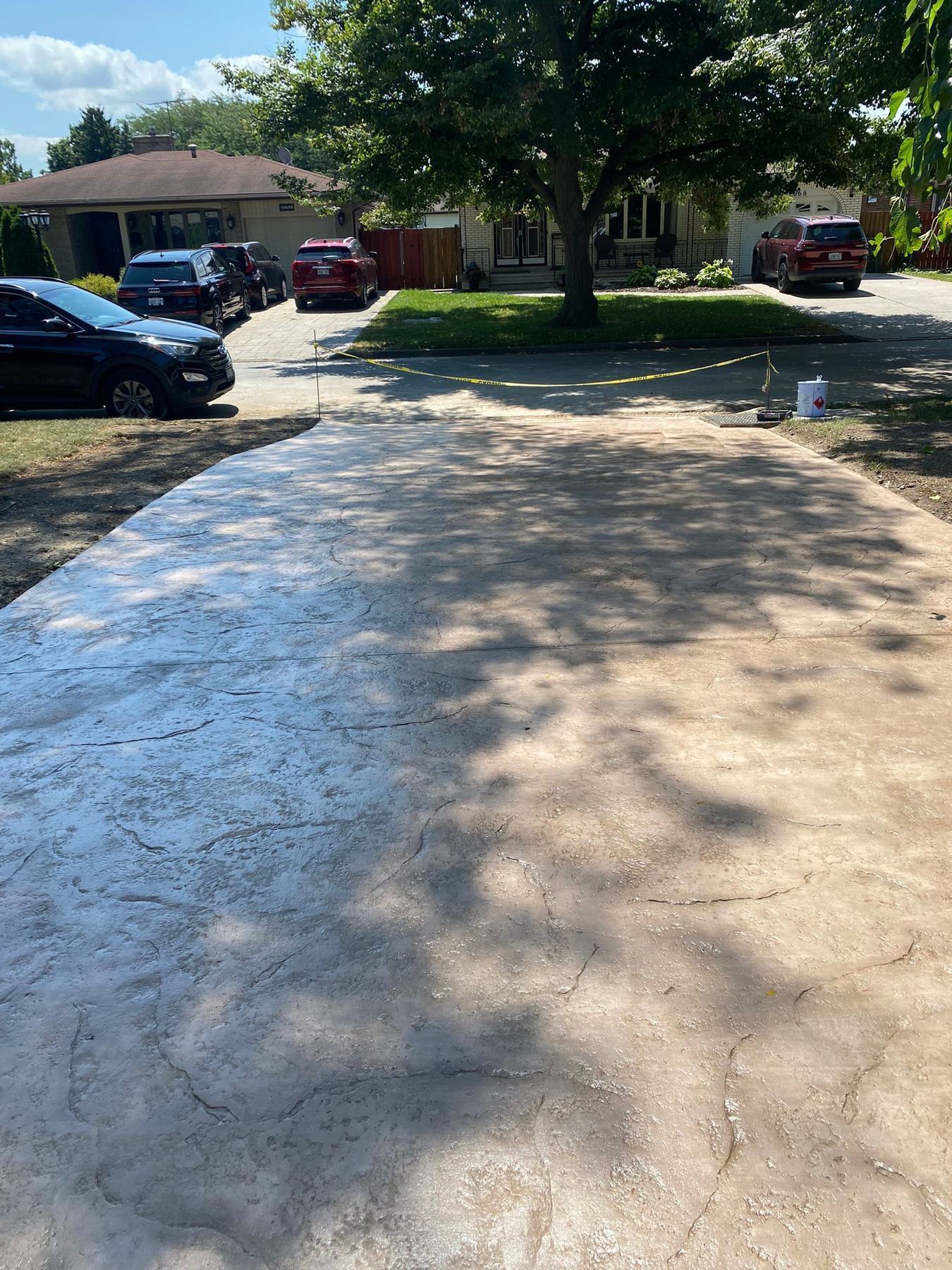Stamped driveway finish