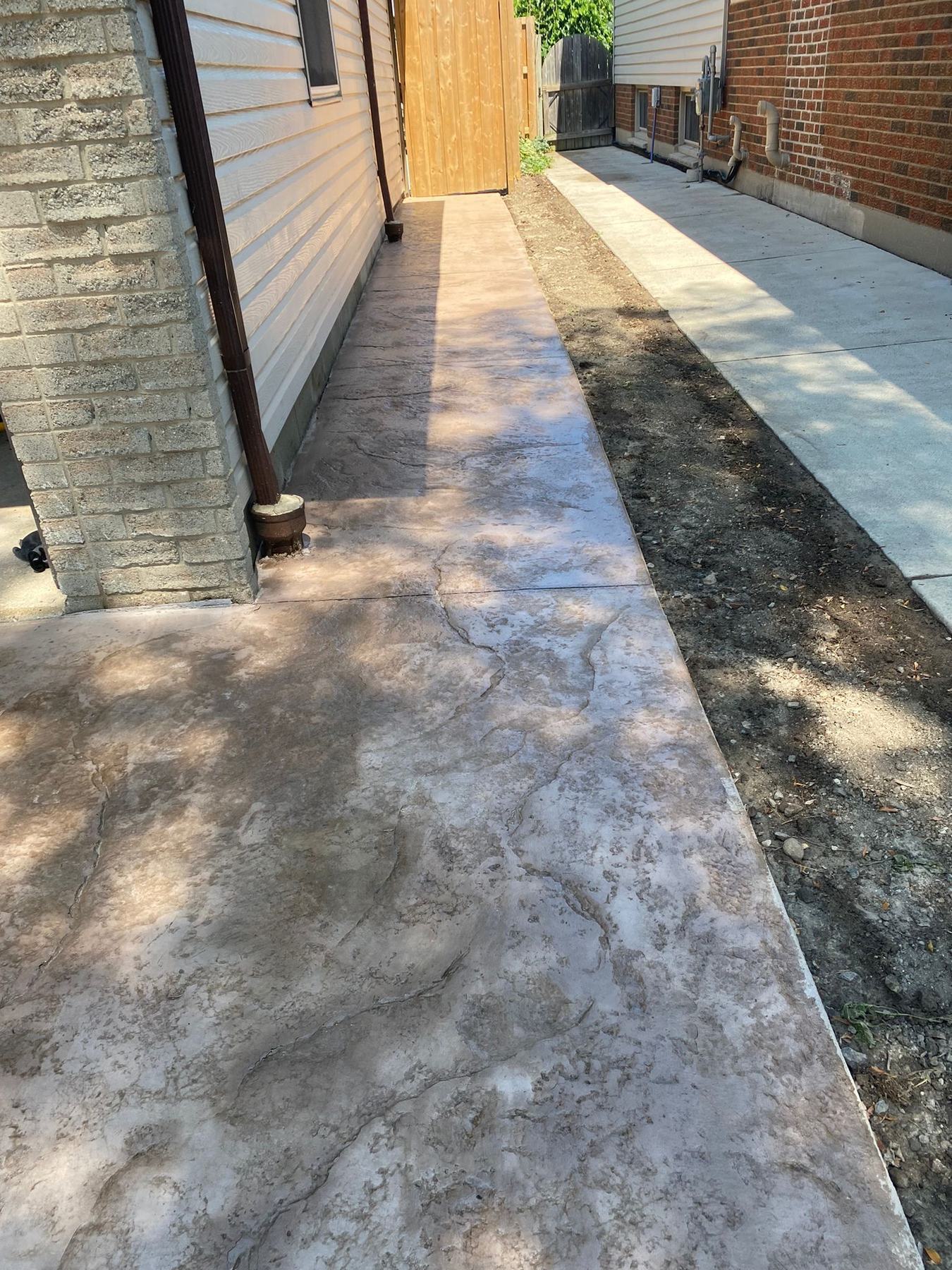 Stamped side path