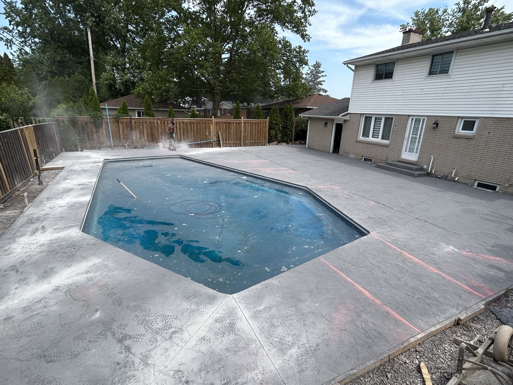 Stamped pool surround