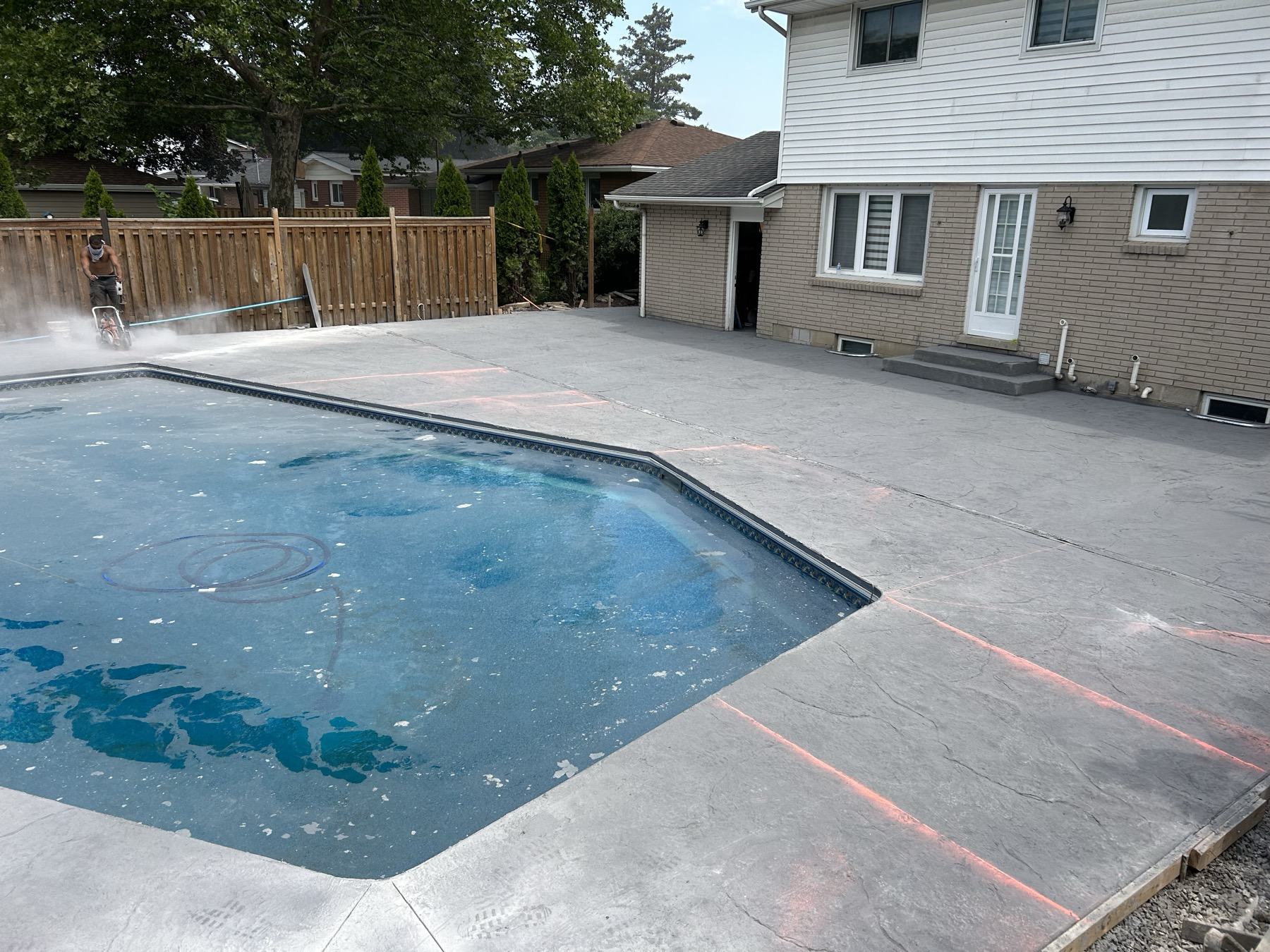 Stamped pool walkway