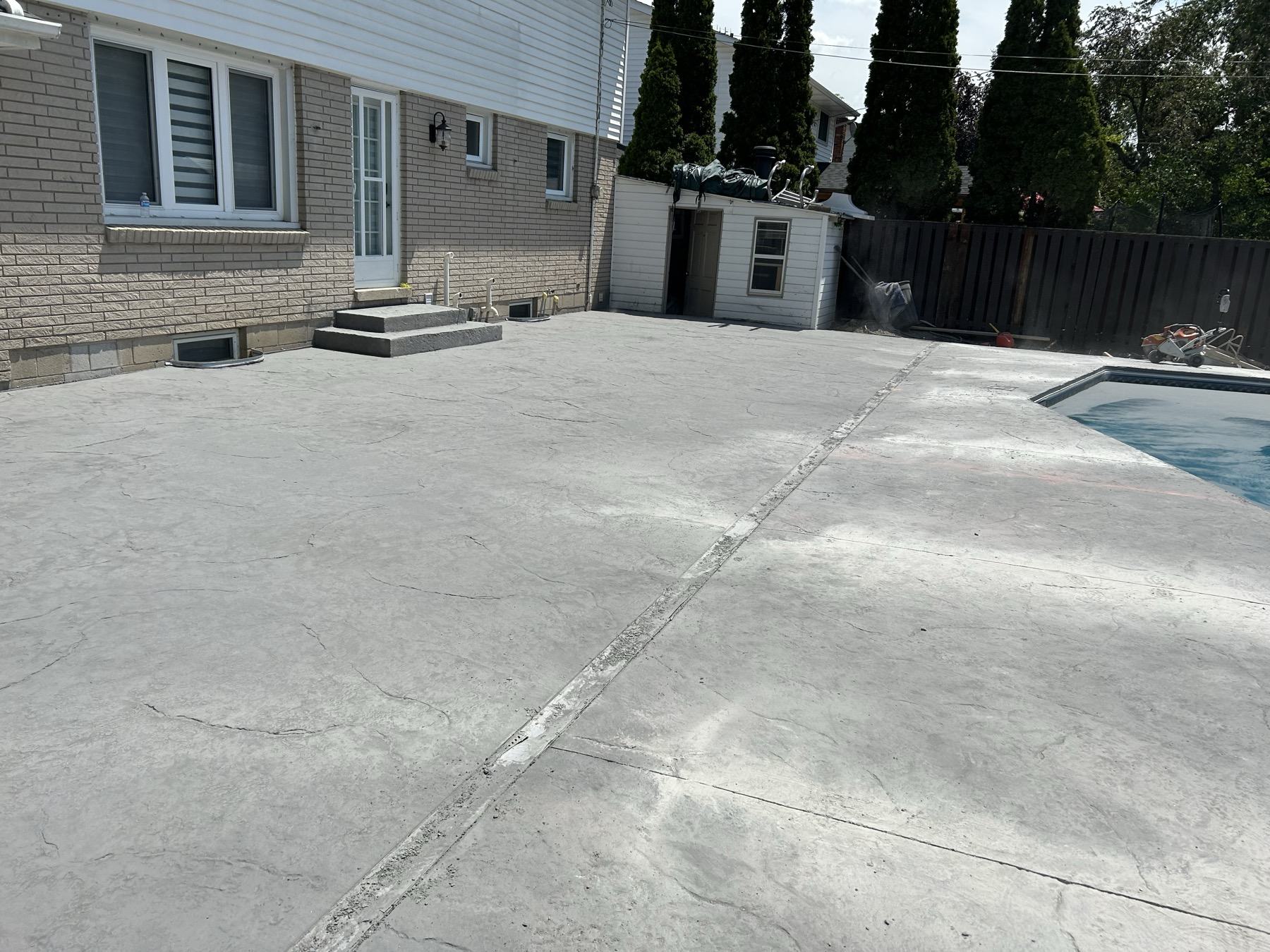 Clean concrete apron
