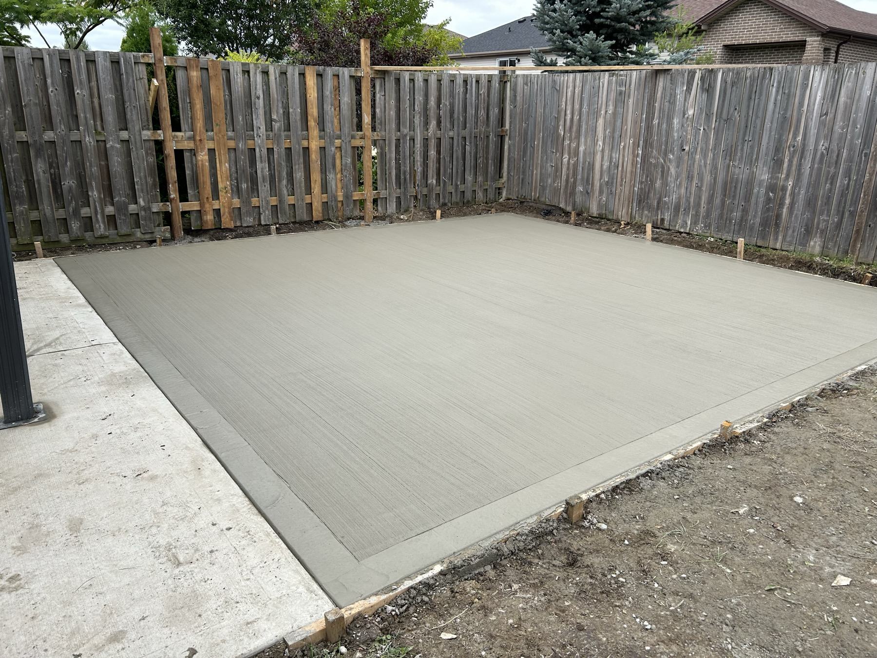 Backyard concrete pad