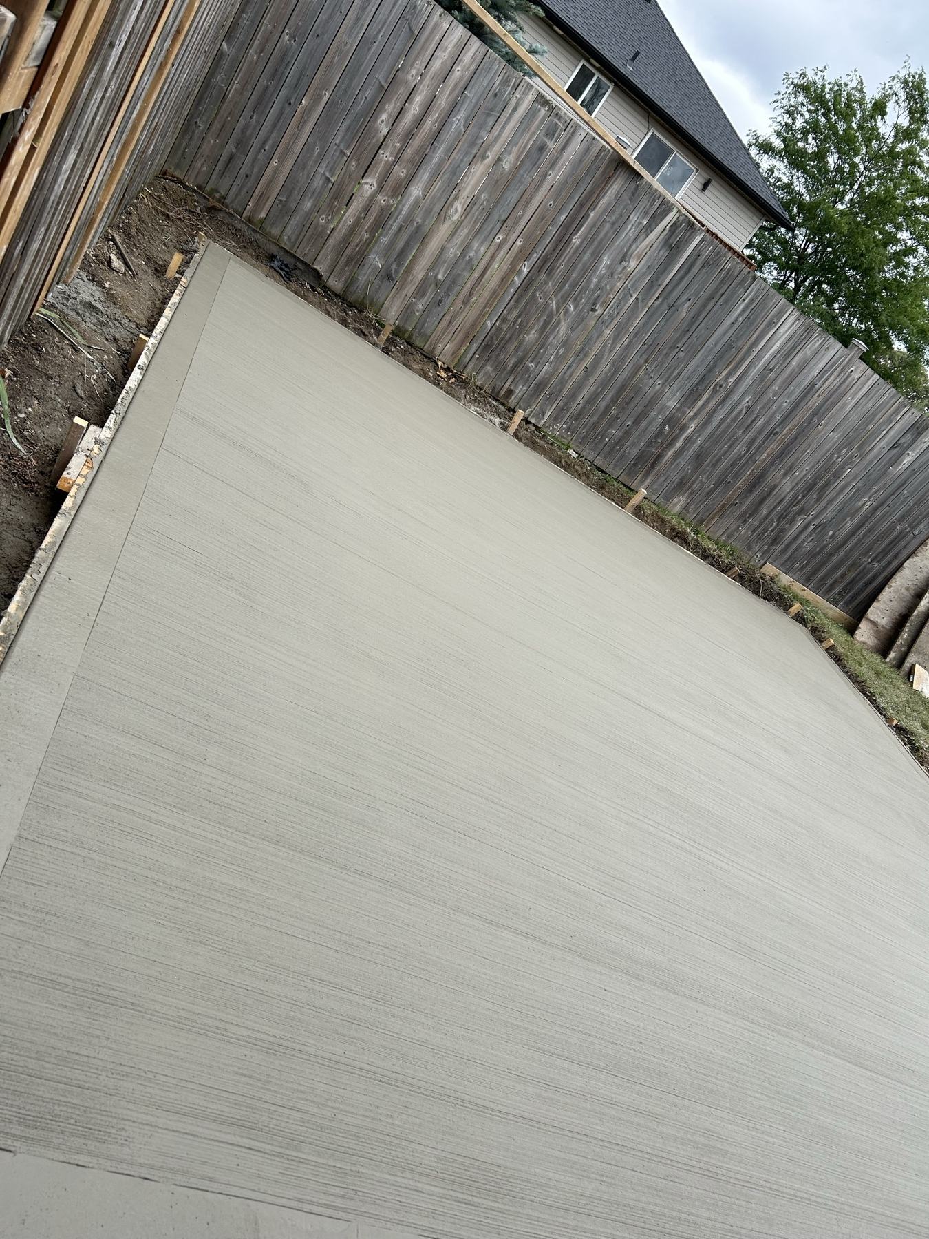 Broom finish backyard pad