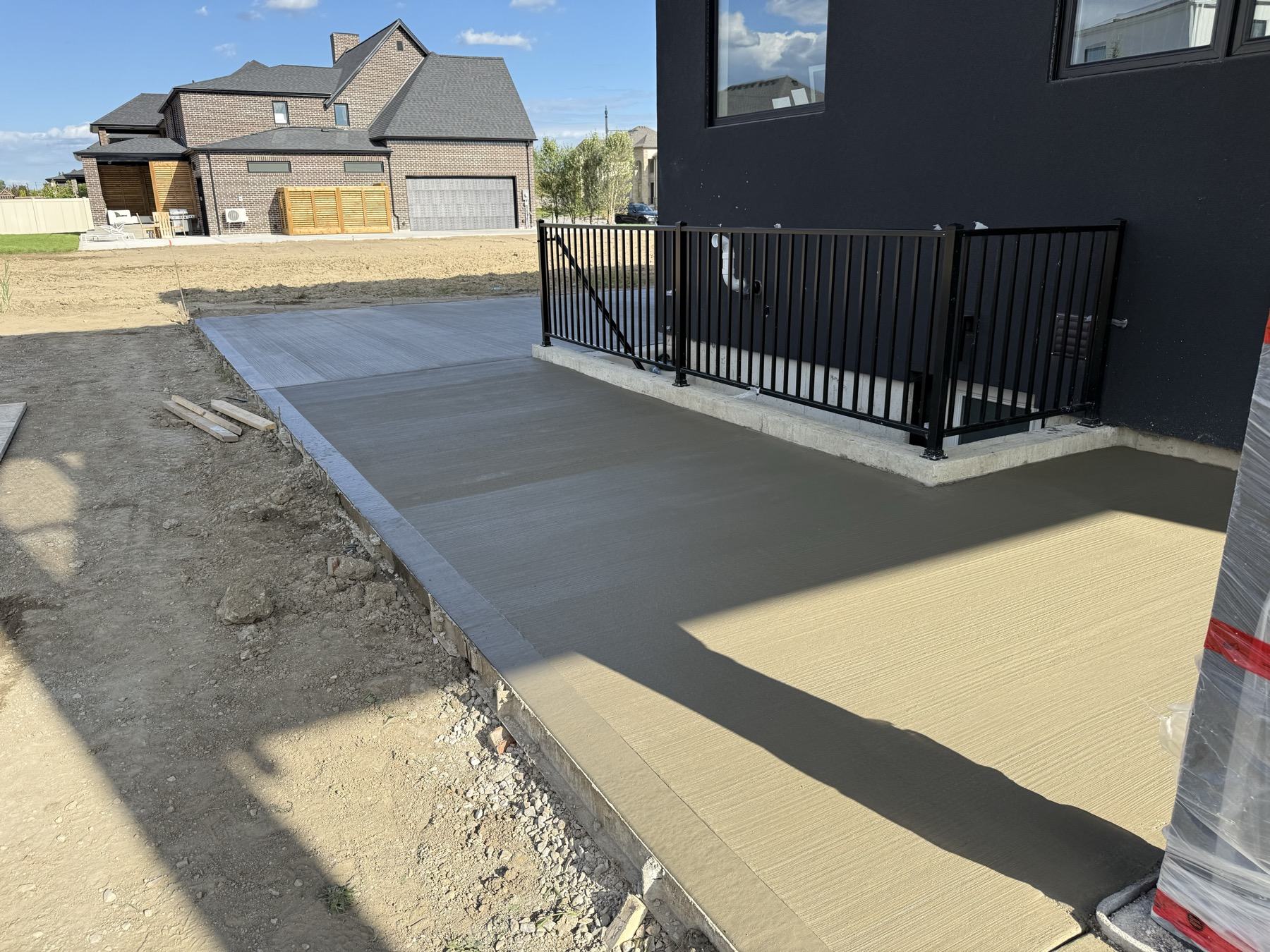 Large concrete driveway