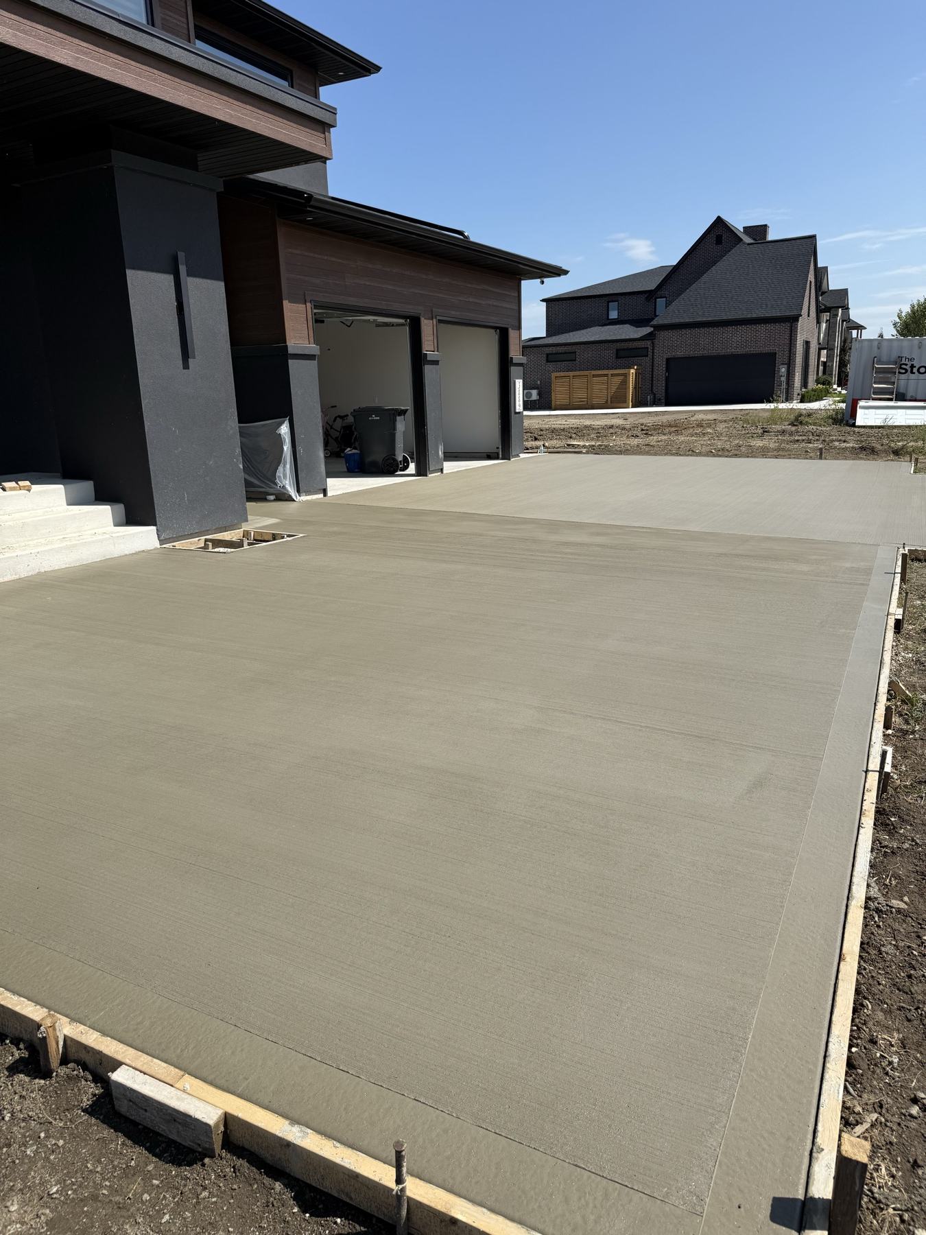 Wide driveway slab
