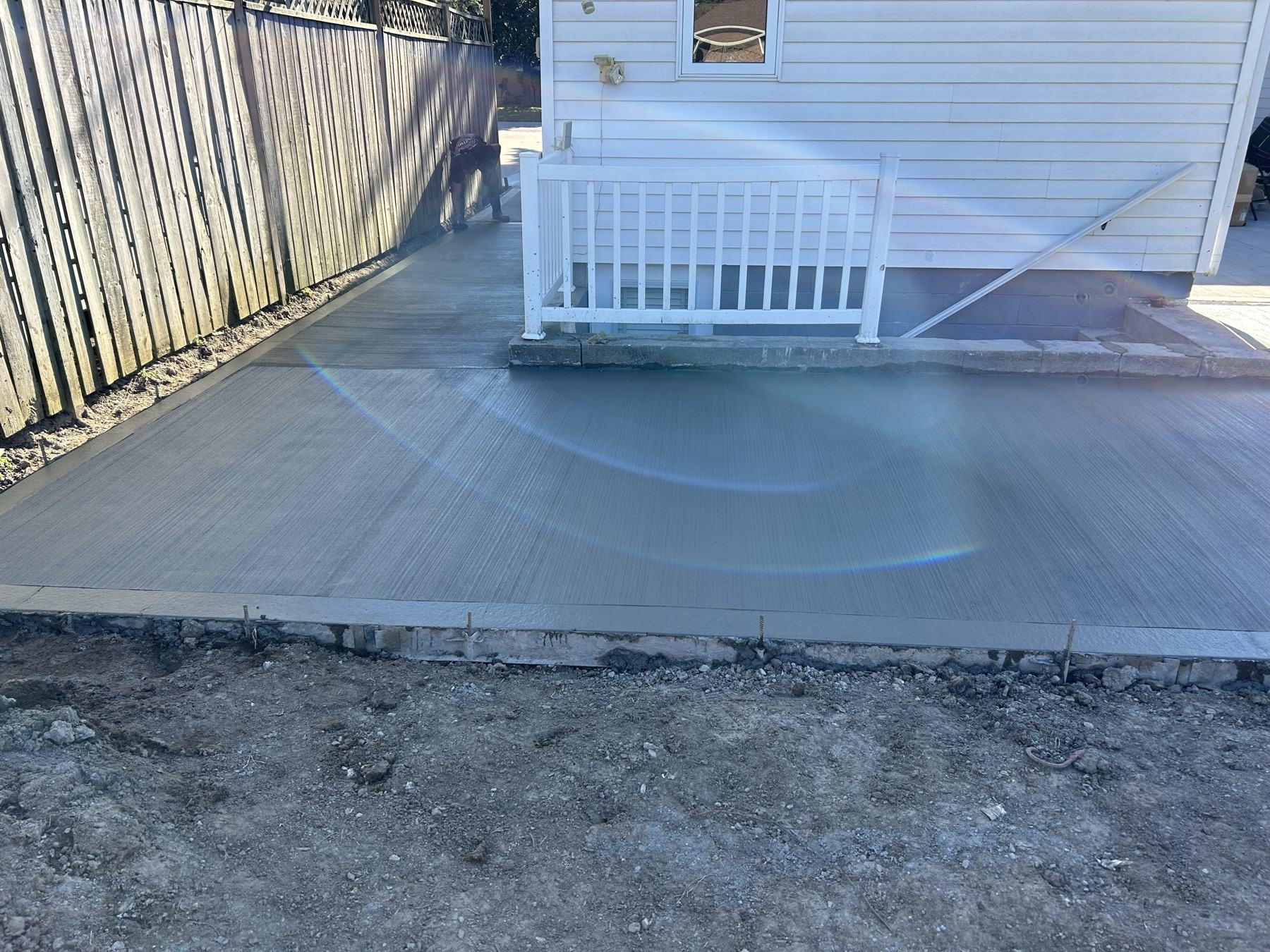 Broom finish patio