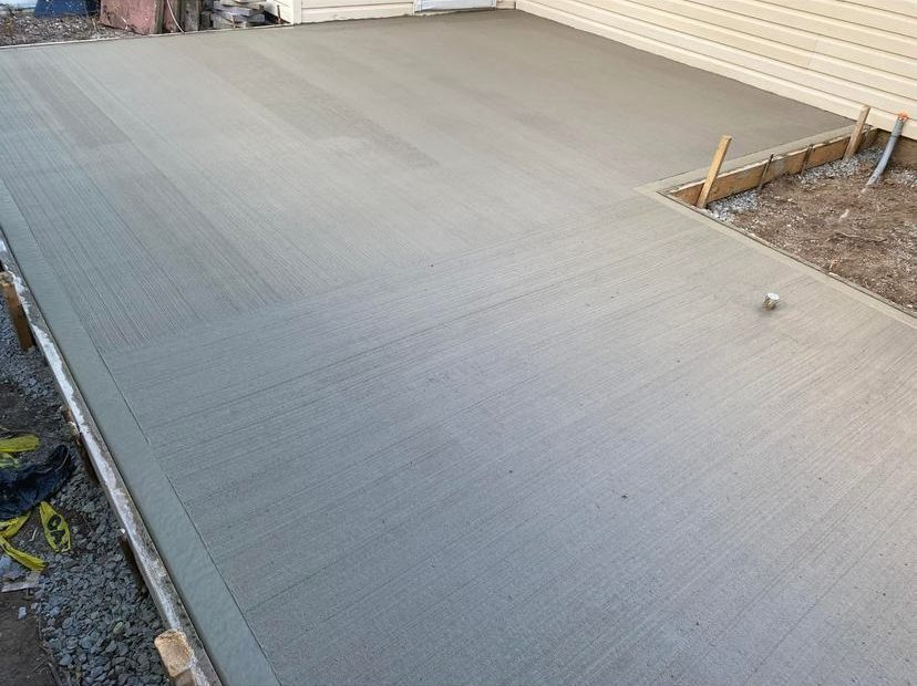 Fresh backyard slab