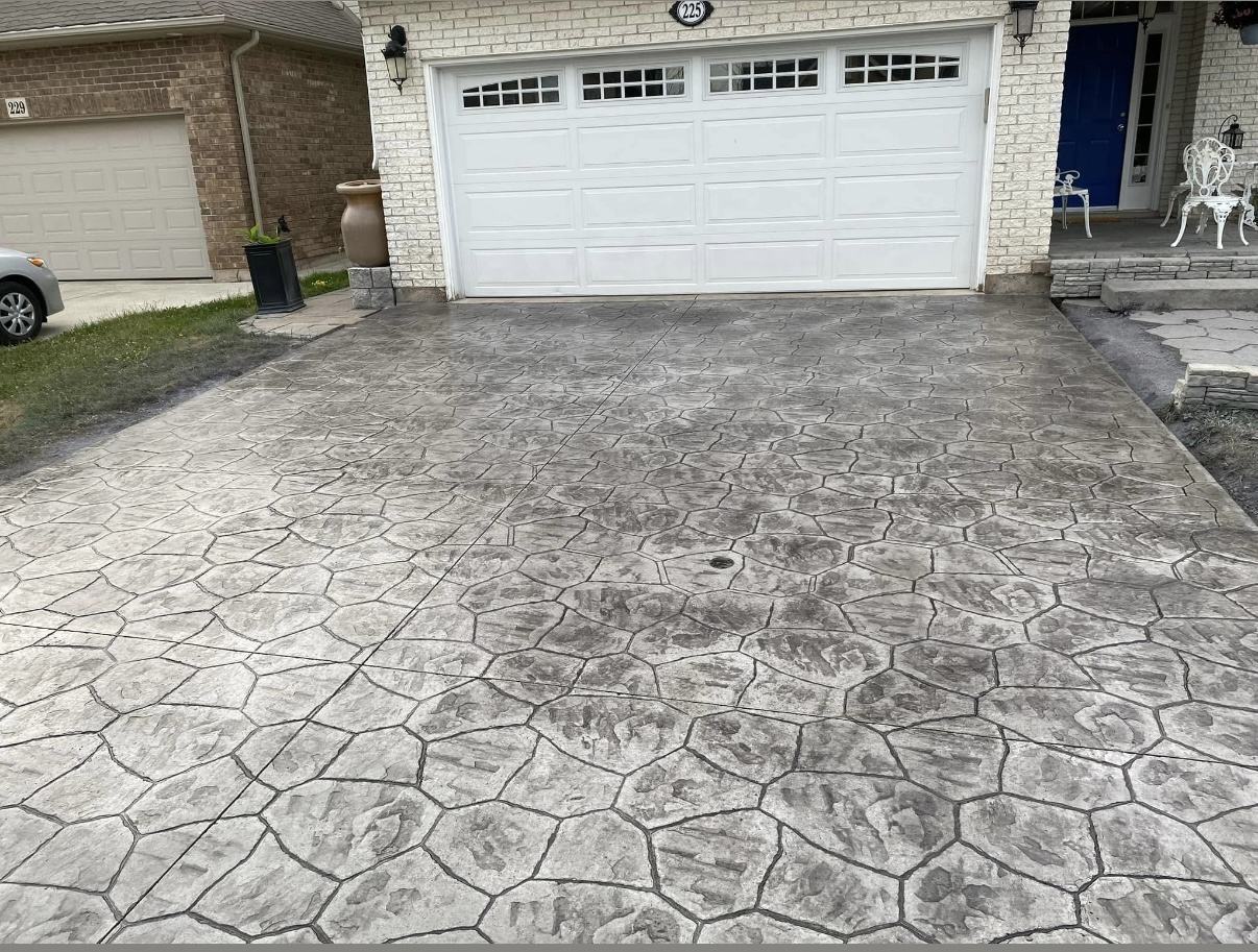 Stamped driveway apron