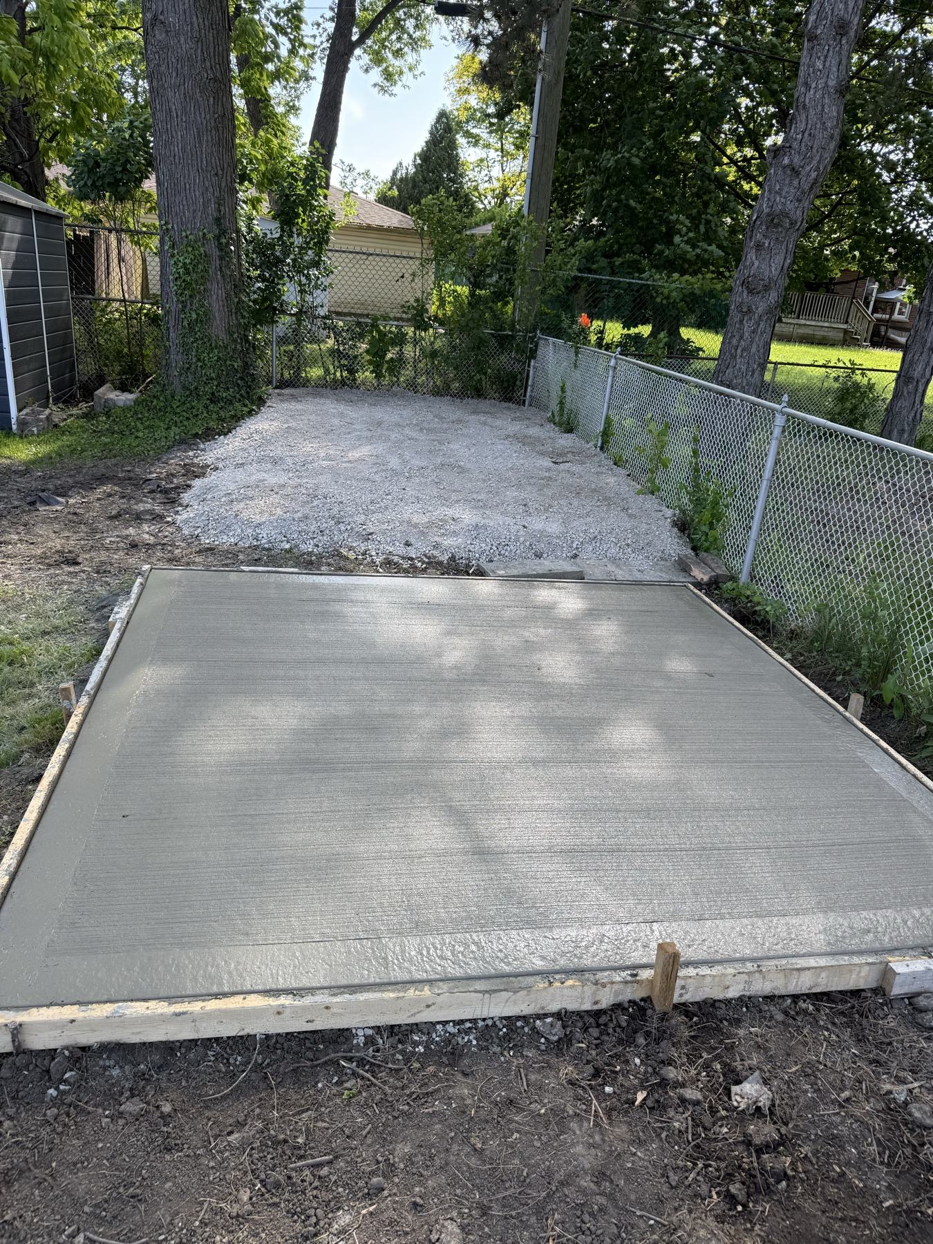 Fresh backyard slab