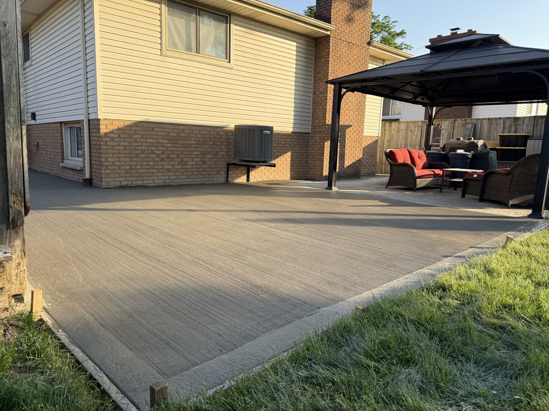 Backyard concrete patio